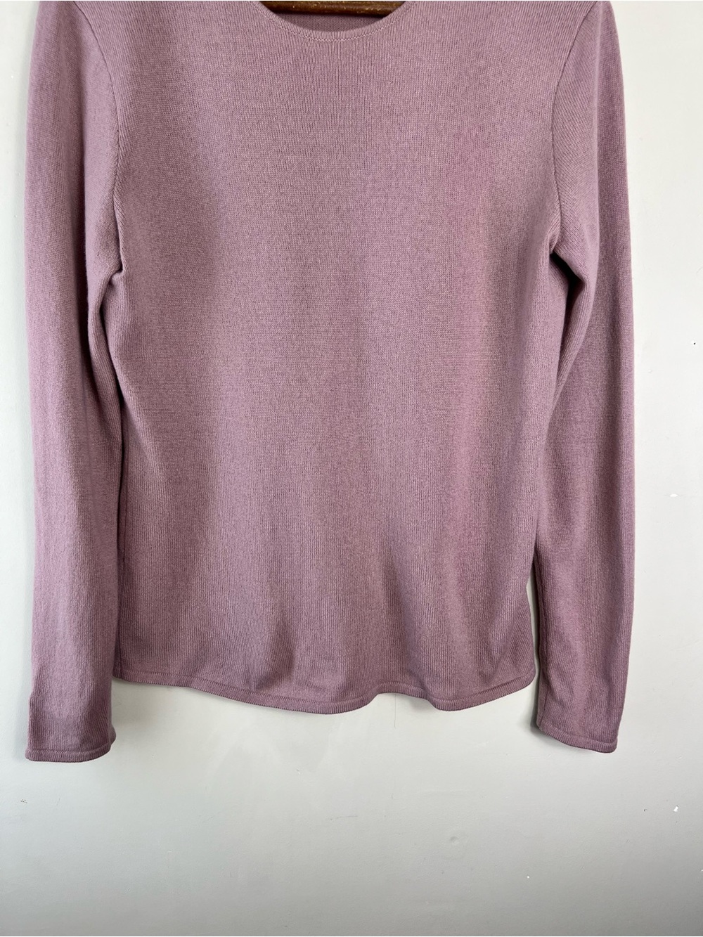 Ralph Lauren Purple Label Wool Cashmere Mauve Pink Sweater Medium Knit Italy - Picture 4 of 10